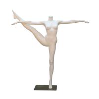 Female Headless Ballet Mannequin High Kick on Glass Base available in Matt or Gloss White