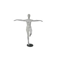 Female Dance Mannequin Full Body Abstract Head on Glass Base - Available in Matt or Gloss White