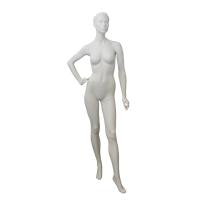 Female Full Body Mannequin Hand on Hip Pose on Glass Base - Matt White Pose Lyd #4
