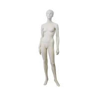 Female Full Body Mannequin Arms by Side with Glass Base - Matt White Pose Liv #5