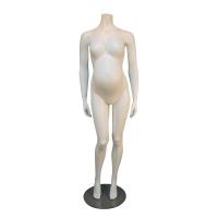 Female Headless Pregnant Mannequin on Glass Base - Matt or Gloss White