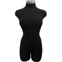 Female Dressmakers Mannequin Modern - Black Fabric Torso for countertops