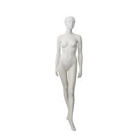 Female Full Body Mannequin Stepping Pose with Glass Base - Matt White Liv pose # 3